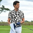thumbnail image 3 of Yiaed Cute Panda (3)Print Men's Short Sleeve Polo Shirt,Golf Polo for Men Three-Button Golf Shirt Athletic Casual Collared T-Shirt- Small, 3 of 7
