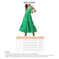 thumbnail image 5 of Vestido con tirantes y cuello en V, cintura delgada, dobladillo grande, tela de lunares redondos para verano, verde, XXL, 5 of 5