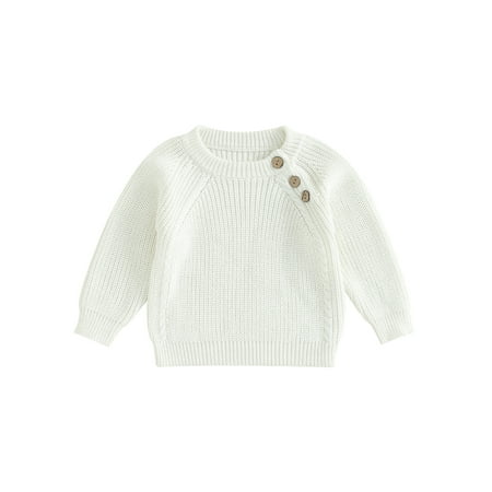 

Toddler Knit Sweater Baby Boy Girl Round Neck Long Sleeve Pullover Sweater Fall Winter Clothes