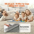 thumbnail image 6 of VEVOR Rug Pad Without Slip Resistance, Protective Cushioning Carpet Pad, 9' x 12', 1/4"Thick, 100% Pure Polyester Felt, 10-11㎡ Premium Comfort Underfoot Carpet Padding Rug Cushion for All Floors, 6 of 9