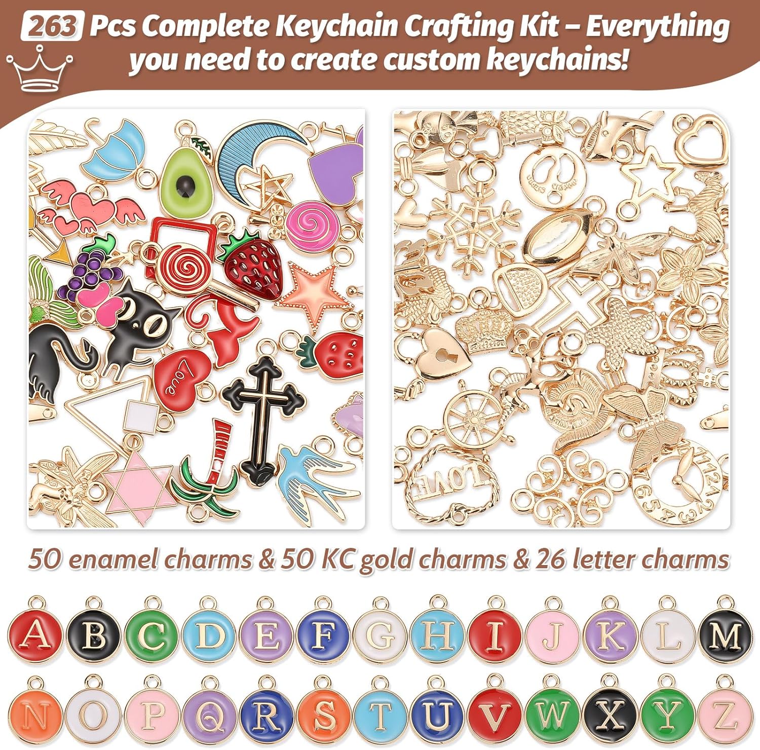544Pcs Charms Lip Gloss Keychain Making Kit, Bag Charm Kits with Key Chain Hooks, Charms, Chains, Jump Rings, Lobster Clasps, Plier, Gift Bags & Tools, DIY Craft Supplies, Valentines Gifts-dh