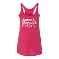 thumbnail image 2 of Wild Bobby, Jadon & Marcus & Bukayo, Sports, Women Tri-Blend Racerback Tank Top, Shocking Pink, Large, 2 of 5
