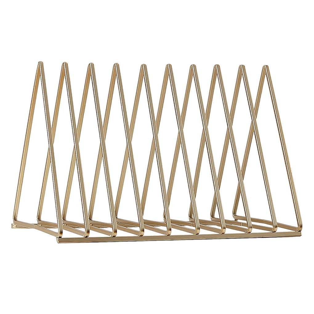 Nordic Triangle Bookend Heavy Duty Metal Book Stopper Book Stand Unique Geometric Design Book