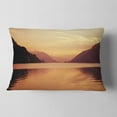 thumbnail image 2 of Designart Fantastic Swiss Lake at Sunset in Brienz - Seascape Throw Pillow - 12x20, 2 of 5