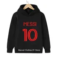 thumbnail image 3 of Sudadera con capucha de Messi, ídolo de fútbol infantil, n.º 10, moda urbana, sudadera holgada, otoño, para niños y niñas, 2024, 3 of 4