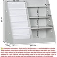 thumbnail image 3 of 4 Tier Kids Bookshelf and Storage Organizer, Five Layer Sling Children Bookcase, Baby Toddler Wooden Book Shelf, Display Cabinet for Playroom, Bedroom, Classroom, Nursery, School (Grey), 3 of 14