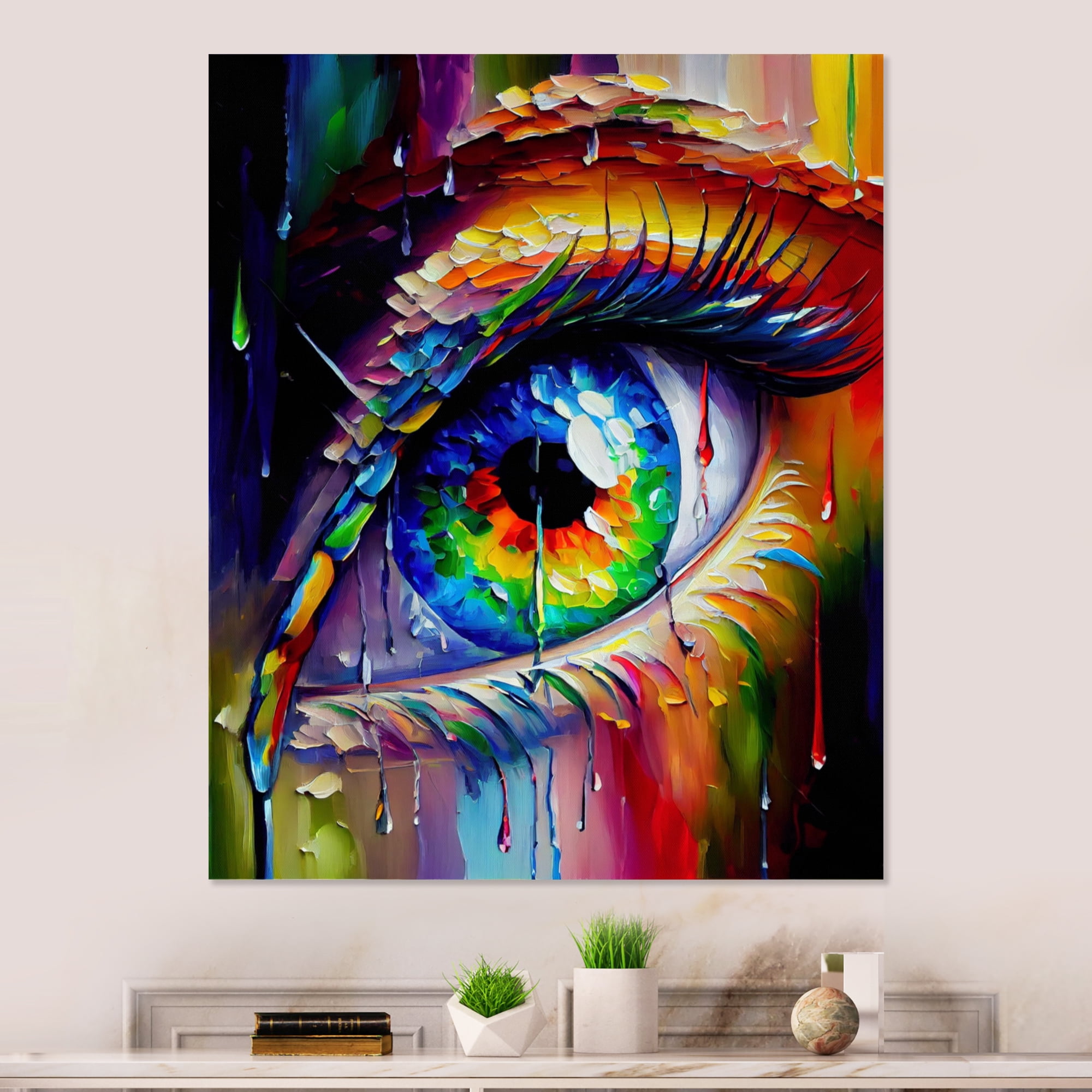 Designart Colorful Eye I Canvas Wall Art
