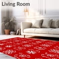 thumbnail image 2 of ODIKA 6'x9' Machine Washable Non-Slip Area Rug, Magical Frosty Evening Wonderland Embellishment High Traffic Rug with Pad, Red, 505859, 2 of 8