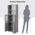 thumbnail image 2 of Gymax Bathroom Tall Storage Cabinet Linen Tower w/ Glass Door & Adjustable Shelf Grey, 2 of 10