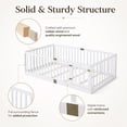 thumbnail image 5 of Miniyam Wooden Twin Size Floor Bed for Kids with Door, High Safety Fence, White, 5 of 7