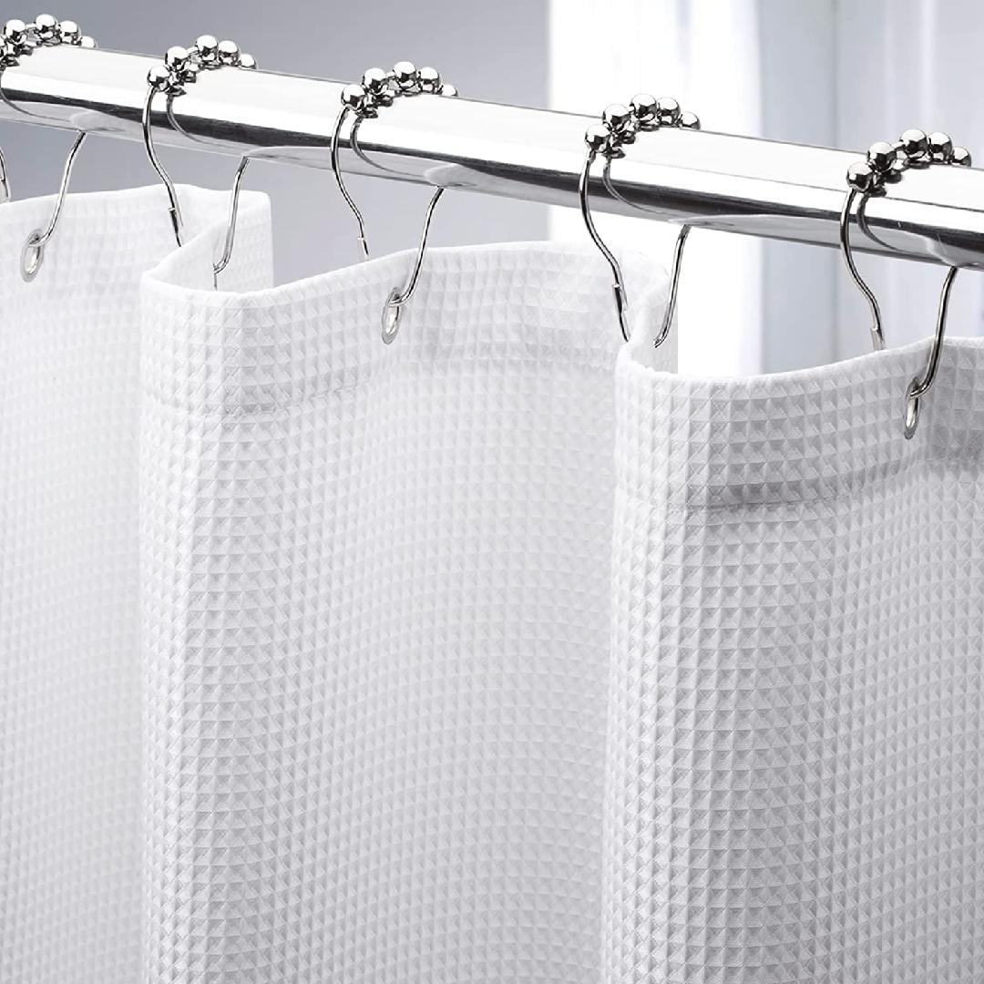 Waffle Shower Curtain, Stall Shower Curtain, Heavy Duty Fabric Shower