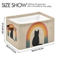 thumbnail image 4 of Yayeee 2 Pack Canvas Storage Basket with Handles for Shelves Fabric Bins Closet Organizer, Beige Cat Rainbow, 4 of 8