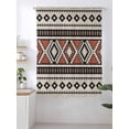 thumbnail image 2 of Sheer Curtains 63 Inch Length, Beige Boho Semi Sheer Curtains Light Filtering Window Treatment, Vintage Ethnic Tribe Retro Abstract Art Privacy Voile Drapes for Living Room Bedroom 52x63 Inch, 2 of 7