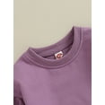 thumbnail image 6 of Wassery Toddler Girl Casual Sweatshirts 6M 12M 18M 24M 3T 4T Baby Girl Solid Color Crew Neck Long Sleeve Pullovers Tops Fall Loose Fit Clothing for Child Girl, 6 of 9