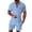 Light Blue, variant on Short Sets for Men Relaxed Fit Breathable Quarter Zip Polo Tshirt and Shorts 2 Piece Matching Set Mens Summer Outfits