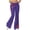 Purple, variant on Women's Flare Yoga Pants Stretch Elastic Waist Floral Printed Long Palazzo Lounge Bell Bottoms Daily Trousers
