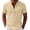 Khaki, variant on Zimjoy Men's Henley Shirts Casual Short Sleeve Bamboo Linen Band Collar Shirt Summer Button Basic Tee Khaki L