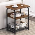 thumbnail image 4 of 22" Black Metal and Brown Top Side Table, 4 of 9