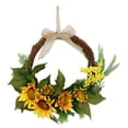 thumbnail image 4 of de girasol de 15 "- de flores artificiales decorativas de granja rústica, floral para puerta de , ventana, boda, verano, o Gloria Guirnalda de corona de puerta delantera, 4 of 9