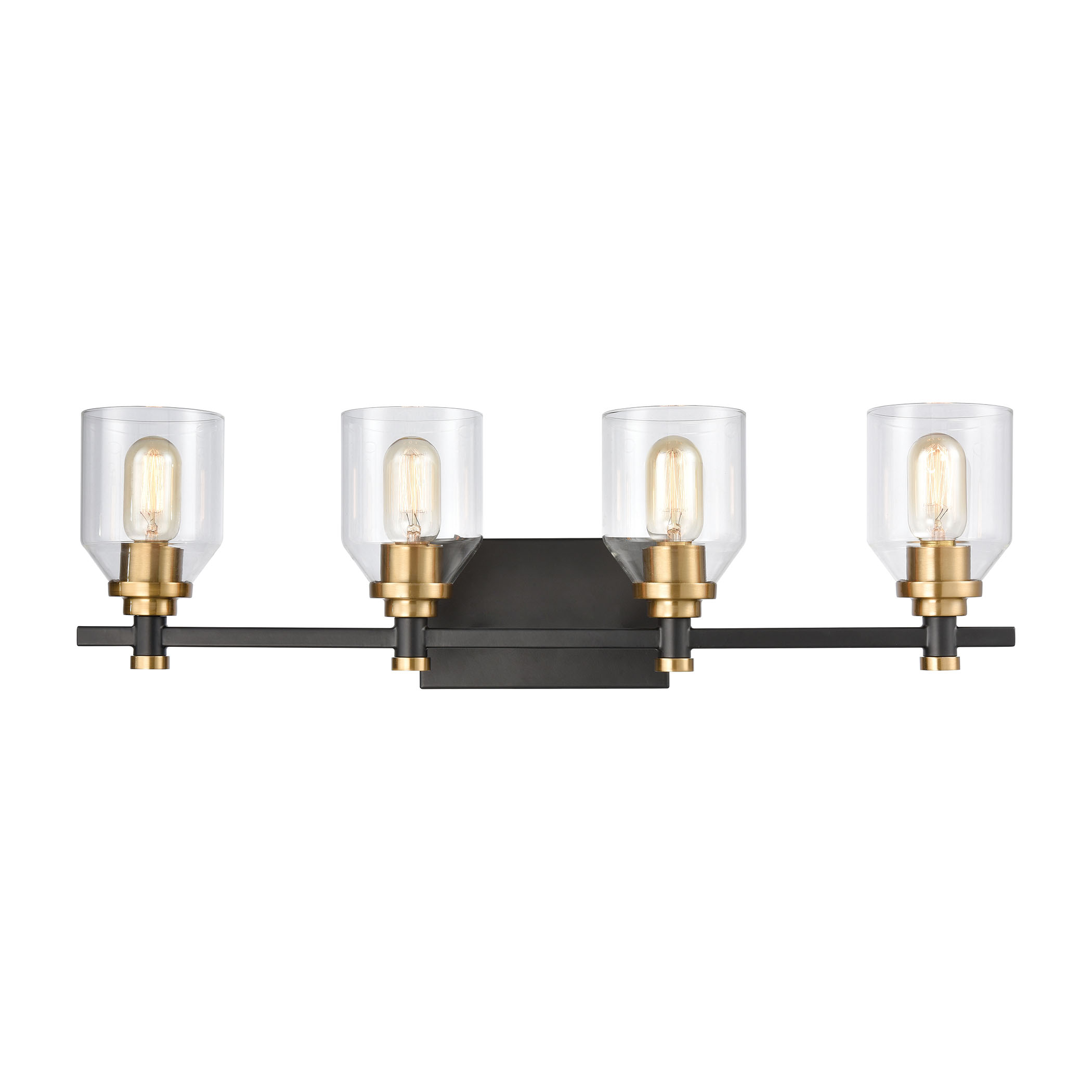 Cambria 4-Light Vanity Light in Matte Black with Clear ...