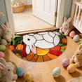 thumbnail image 4 of Deeceymbur Semi Circle Absorbent Waterproof Door Mat for Inside Front Door Entryway Rug Non Slip Back Washable Decor Carpet Kitchen Bathroom Living Room, 4 of 6