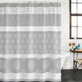 thumbnail image 2 of Farm Fruits Shower Curtain, Waterproof Shower Curtains for Bathroom, Watermelon Lemons Peach Strawberry Grey Striped Washable Fabric Bathtub Curtain Set Bath Decor with 12 Hooks Standard 72"x72", 2 of 8