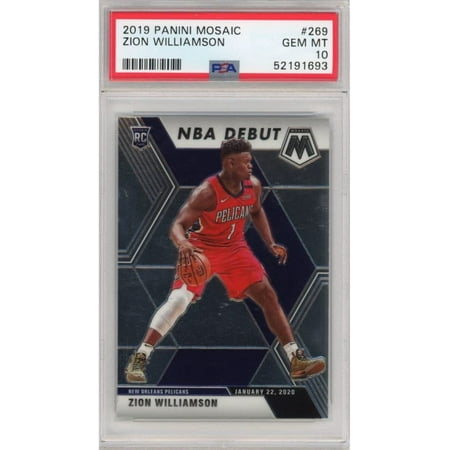 

Graded 2019-20 Panini Mosaic Zion Williamson #269 Rookie RC Basketball Card PSA 10 Gem Mint