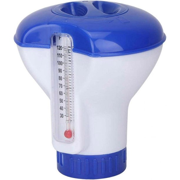 Floating 5-inch Chlorine Dispenser with Thermometer for Hot Tub Swimming Pool Spa Water Parks, Floater Indoor and Outdoor Safe & Odorless