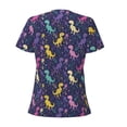 thumbnail image 5 of Wukai Colorful Dinosaur Casual V-Neck Graphic Tees for Women: Lightweight and Breathable Summer Tops with Stylish Design-XX-Large, 5 of 8