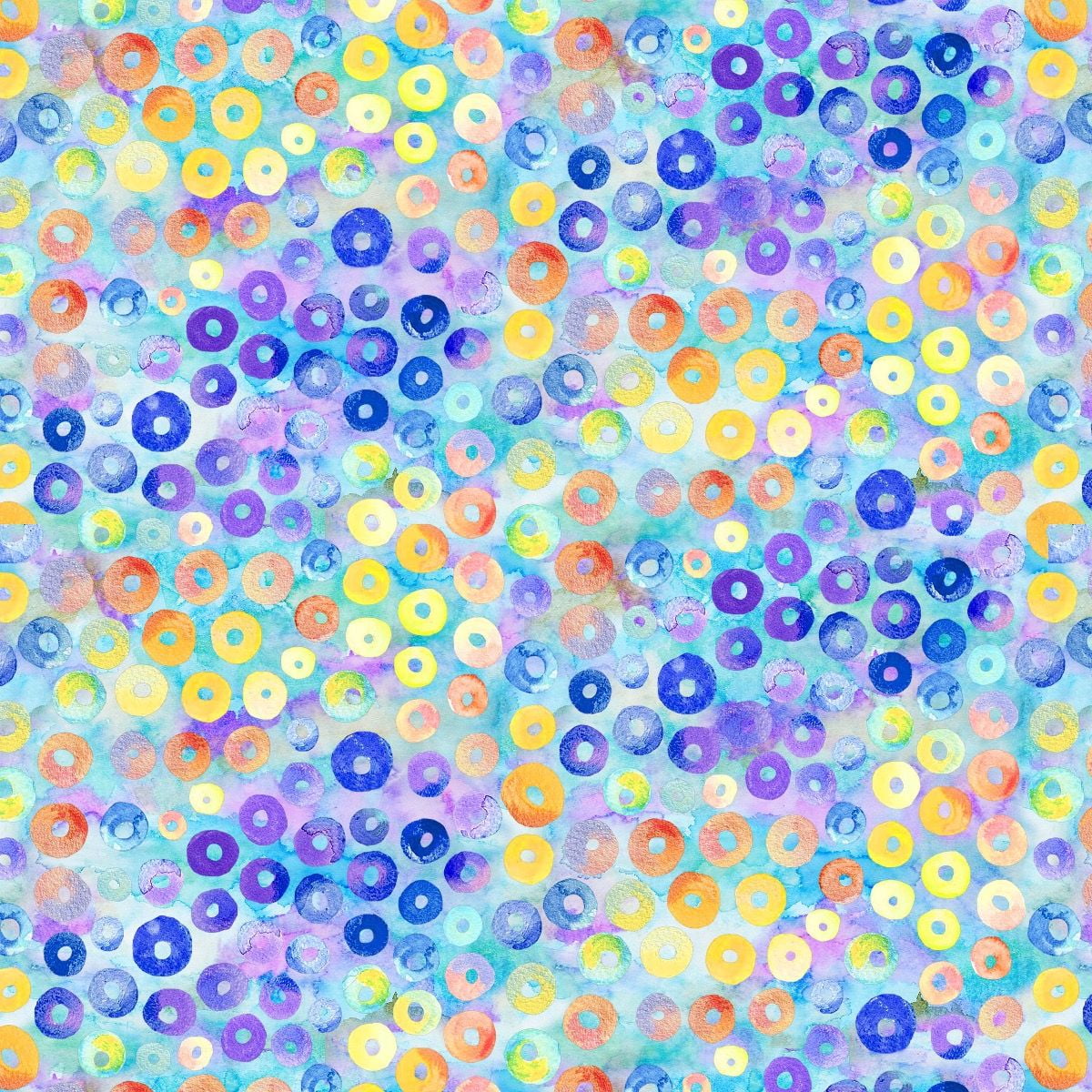 FREE SHIPPING!!! Unusual Watercolor Dots Design 100 Cotton Quilting