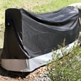 thumbnail image 5 of Sunnydaze 22" x 74" x 44.5" Gray and Black Stripe Firewood Log Rack Cover, 5 of 7
