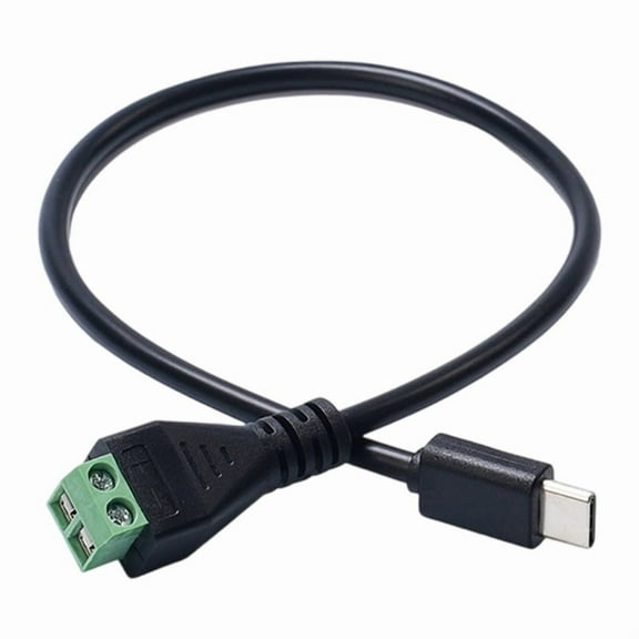30cm Type C PD Trigger Cable to 2 Pin Terminal 9V 12V 20V 3A Solderless Power Cord for Router Speaker Fan LED Light