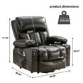 thumbnail image 6 of Power Lift Recliner Chair, Electric Massage Lounge Chair with Heating and Vibration, 8-Point Massage & Lumbar Heat, Gift for Elderly Parents, Faux Leather, Brown, 6 of 14