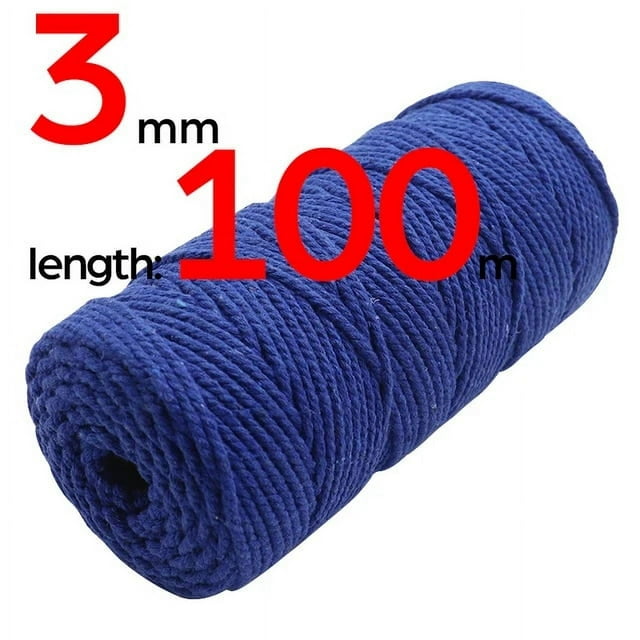Christmas Cord/ 3mm 100m 3 Ply Coloured Macrame Cord/ Macrame Cord/Triple Strand Twisted Soft Cotton Rope/100% Cotton/DIY Macram