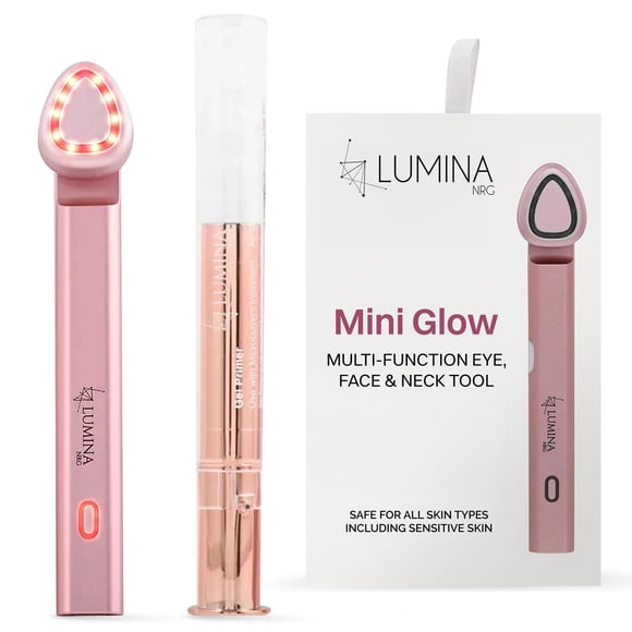 Lumina NRG Mini Glow PRO Baguette pour le Visage 5-en-1 à DEL – Appareil pour Rehausser, Raffermir et Raffermir la Peau, Réduire les Rides et Masseur Facial