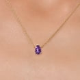 thumbnail image 4 of Gem Stone King 10K Yellow Gold Purple Amethyst Pendant Necklace for Women | 0.64 Cttw | Gemstone February Birthstone | Pear Shape 7X5MM | With 18 inch Chain, 4 of 7