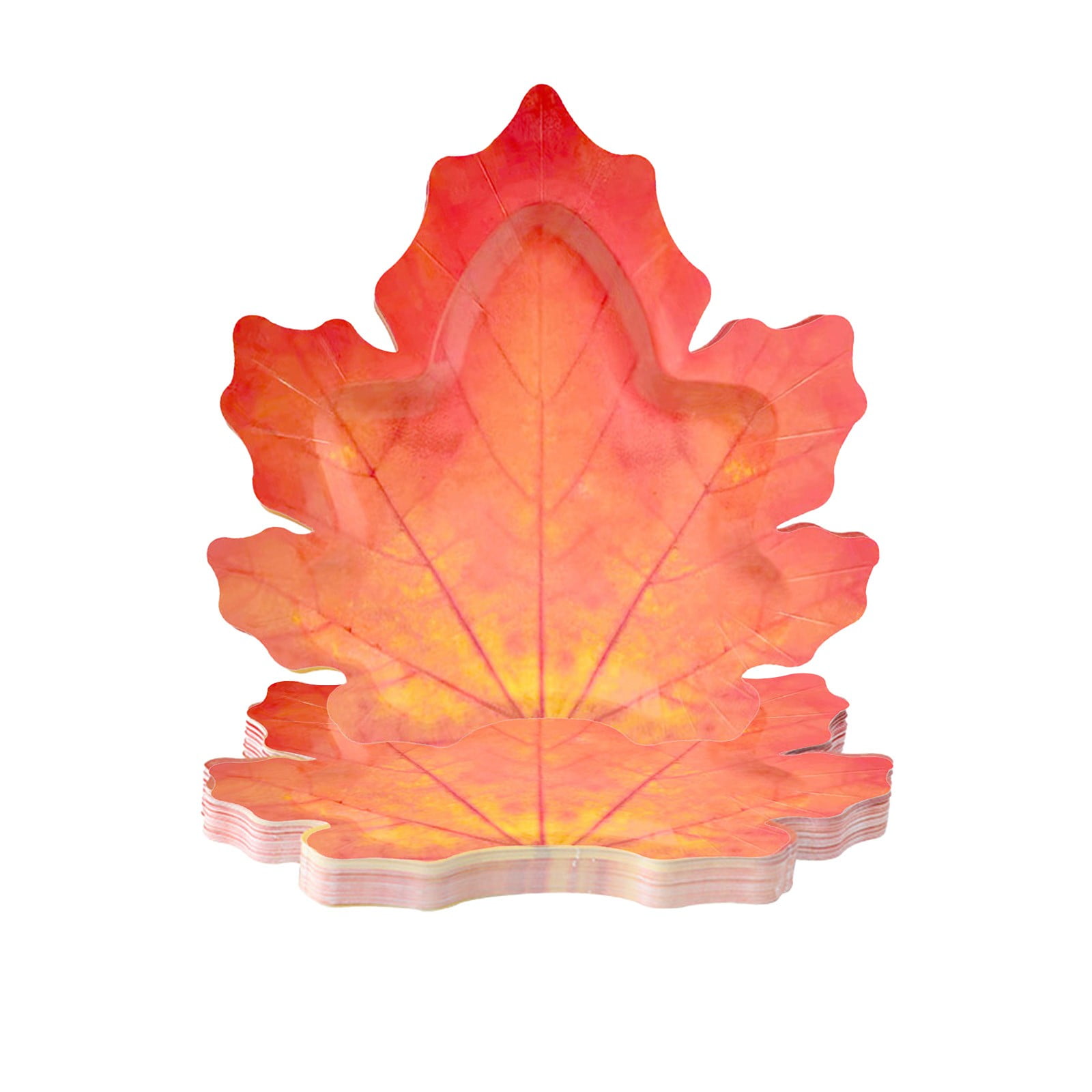 25Pcs Thanksgiving Maple Leaf Shaped Paper Trays Disposable Autumn Leaf Serving Platters Fall Harvest Party Plates for Thanksgiving Dinner Parties