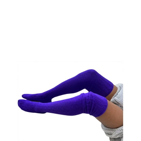 

FOCUSNORM Women Elegant Cable Knit Over-Knee Socks Home Leg Warmers Thigh High Boot Socks Long Tube Socks for Fall WinteR