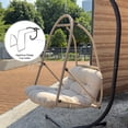 thumbnail image 6 of S-HOME Swing Egg Chair with Stand in Wicker Rattan with Cushion and Pillow for Indoor Outdoor Relaxation and Comfort,Beige+Brown, 6 of 15