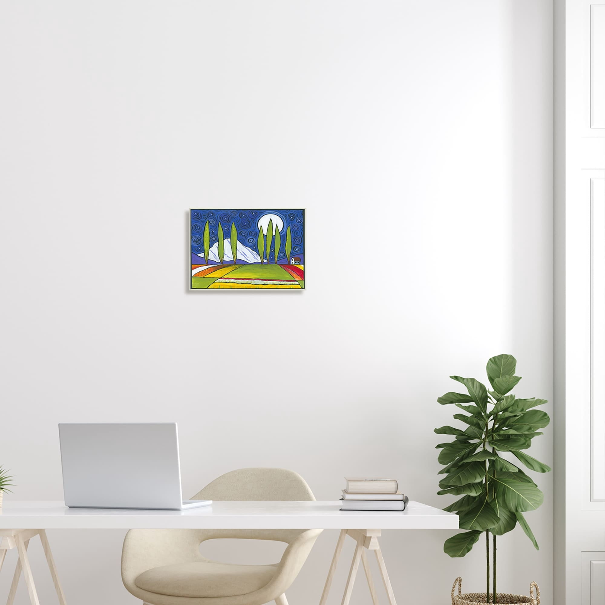 Stupell Industries Modern Farmland Crops Abstract Sky Swirls Pattern Painting Unframed Art Print Wall Art, Design by Ben Mann