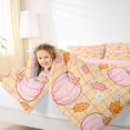 thumbnail image 4 of Manfei Autumn Leaf Print 7-Piece King Bedding,Pink Fall Pumpkin King Bed in a Bag,Pink Reversible, 4 of 7