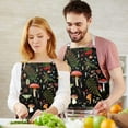 thumbnail image 3 of Red Mushroom Leaf Black Pattern Apron-Garden Aprons for Women with Pockets-Cotton Linen Waterproof Kitchen Cooking Gardening Aprons Adjustable for Kitchen,Cooking,BBQ and Salon 33x27 Inch, 3 of 7
