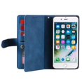 thumbnail image 4 of Dteck Wallet Case For iPhone 7 Plus / 8 Plus, Matte PU Leather Case Built-in 9 Card Slots Zipper Purse Flip Cover With Hand Strap, Blue, 4 of 9