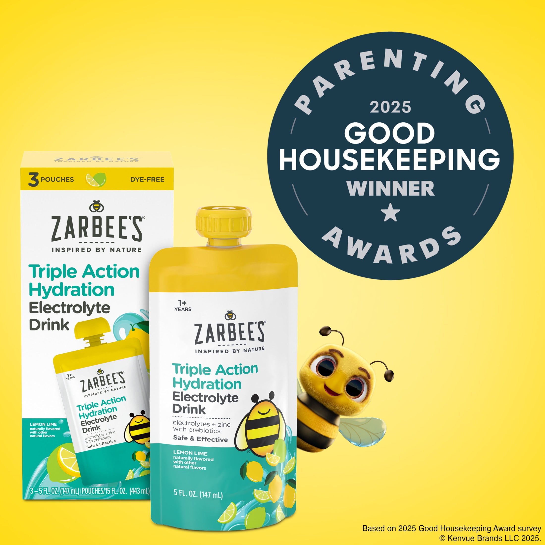 (8 pack) Zarbee's Kids Triple Action Hydration Electrolyte Drink, 3 x 5 fl. oz