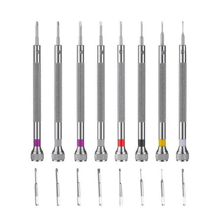 Mobutofu 8Sets Precision Tool Kit for Home Users Disassembly Maintenance Silver Steel Mechanic Tool Set