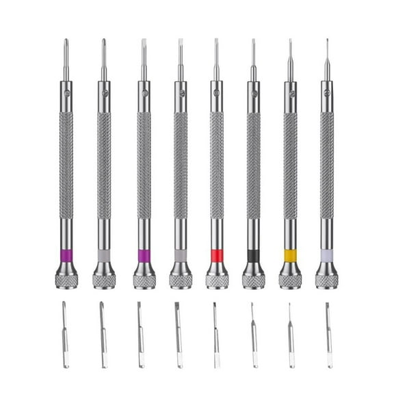 Mobutofu 8Sets Precision Tool Kit for Home Users Disassembly Maintenance Silver Steel Mechanic Tool Set