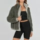 thumbnail image 1 of Chaquetas y abrigos casuales sin capucha de manga larga para mujer, chaqueta de color liso a la moda, abrigo corto informal de manga larga con botones, abrigo de invierno para el hogar, abrigo para mu, 1 of 9