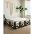 thumbnail image 2 of Deer Bed Skirt California King Size 16" Drop Elk Silhouette Forest Vintage Ruffled Wrap Around Bed Skirts Adjustable Elastic Bedskirt Dust Ruffle for California King Size Bed, 2 of 7