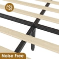 thumbnail image 4 of Qinaqin Rattan Cama Frame full size bed frame con 2 drawers wooden platform rattan headboard led lights boho storage noise free no bo x spring needed natural oak, 4 of 7