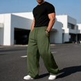 thumbnail image 7 of Dwelliawo Men's Baggy Sweatpants Wide Leg Lounge Sweat Pants with Pockets Army Green 3xL, 7 of 7